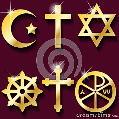 Religious symbols Stock Photo