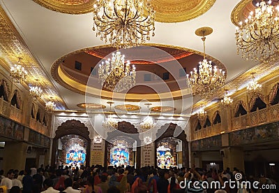 Religious temple visit with lots of people Editorial Stock Photo