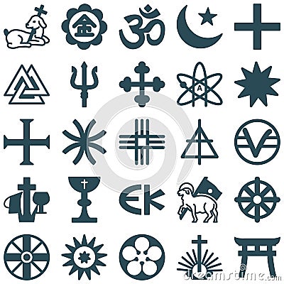 Religious Vector Icons set every single icon can be easily modified or edited Stock Photo