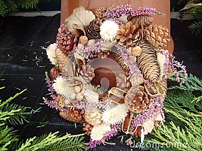 Religious wreathes on Memorial day. Stock Photo