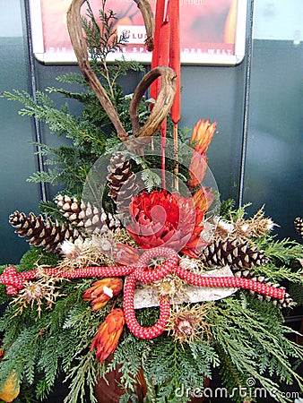 Religious wreathes on Memorial day. Stock Photo