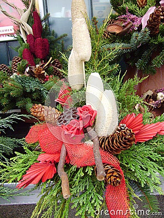 Religious wreathes on Memorial day. Stock Photo