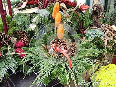 Religious wreathes on Memorial day. Stock Photo