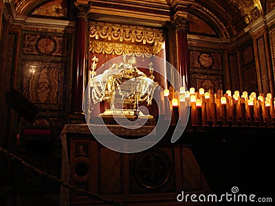 Reliquary of the Holy Crib at Basilica di Santa Maria Maggiore Editorial Stock Photo