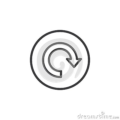 Reload, arrow around circular line icon. Round simple sign Vector Illustration