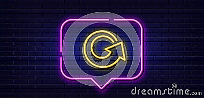 Reload arrow line icon. Update Arrowhead. Neon light speech bubble. Vector Vector Illustration