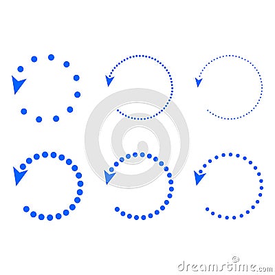 Reload arrows. Circle arrow, connect or recycle digital icons. Connection restart symbols, isolated rotate round group recent Vector Illustration
