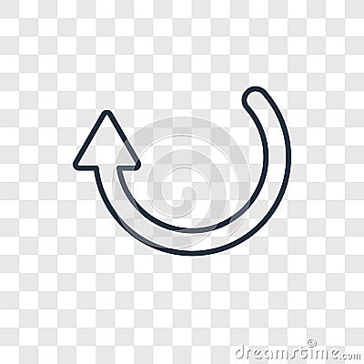 Reload Circular Arrow concept vector linear icon isolated on transparent background, Reload Circular Arrow concept transparency l Vector Illustration