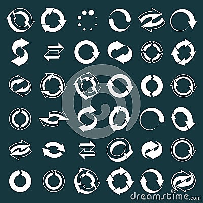 Reload icons vector set, loop arrows Vector Illustration