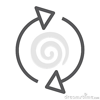 Reload line icon, rotation and spin, arrow refresh sign, vector graphics, a linear pattern on a white background. Vector Illustration