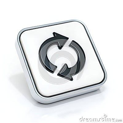 Reload Refresh UI Icon 3D Isolated on White Background Stock Photo