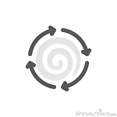 Reload and repeat line icon. Vector Illustration