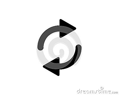 Reload sign line vector icon. Refresh vector icon. Repeat icon. Full rotation sign. Loop symbol. Vector Illustration