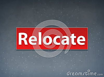 Relocate Red Banner Abstract Background Cartoon Illustration