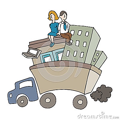 Relocating Business Vector Illustration