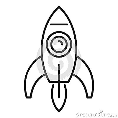 Relocation rocket icon, outline style Vector Illustration