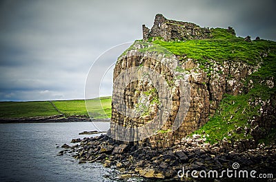 The remainds of Duntulm Castle on Isle of Skye in Scotland Stock Photo