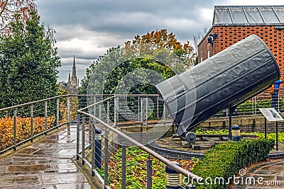 Remaining section of a 40-foot 12m reflecting telescope, Green Editorial Stock Photo