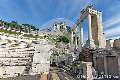 Remainings of Ancient Roman theatre in Plovdiv Stock Photo