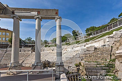 Remainings of Ancient Roman theatre in Plovdiv Stock Photo