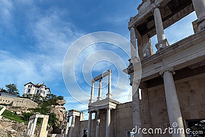 Remainings of Ancient Roman theatre in Plovdiv Stock Photo