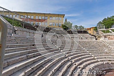 Remainings of Ancient Roman theatre in Plovdiv Stock Photo