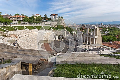 Remainings of Ancient Roman theatre in Plovdiv Stock Photo