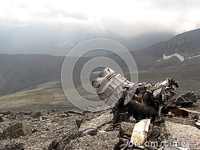 The remains of the aircraft Stock Photo
