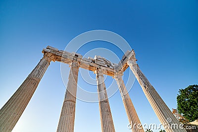 The remains of an ancient architectural monument the gate of Apollo Stock Photo