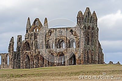View of ancient gothic abbey ruins Stock Photo