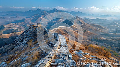 Remains of ancient protective wall, part of fortification Stock Photo