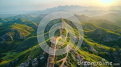 Remains of ancient protective wall, part of fortification Stock Photo