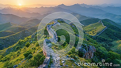 Remains of ancient protective wall, part of fortification Stock Photo