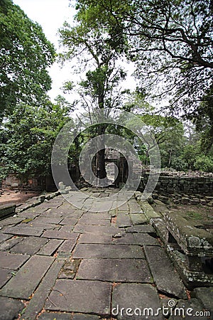 Remains of Ankor Buddhist temple Stock Photo