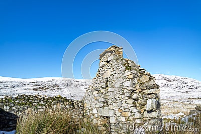 The remains of the Derryveagh evictions - In April 1861 landlord John George Adair evicts over 250 tenants from Donegal Stock Photo