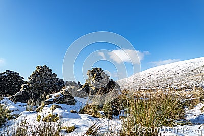 The remains of the Derryveagh evictions - In April 1861 landlord John George Adair evicts over 250 tenants from Donegal Stock Photo