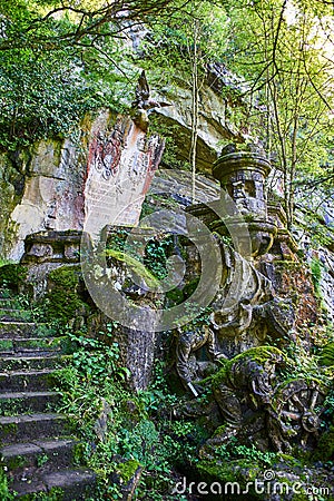 Remains of the English Cemetery at Monte Urgull. Donostia, Spain.at Monte Urgull. Editorial Stock Photo