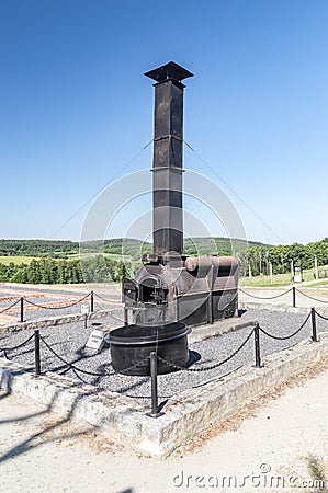 Remains of the field crematorium at Gross-Rosen Nazi concentration camps Editorial Stock Photo