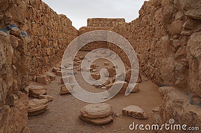 Remains of Masada, ancient town Stock Photo