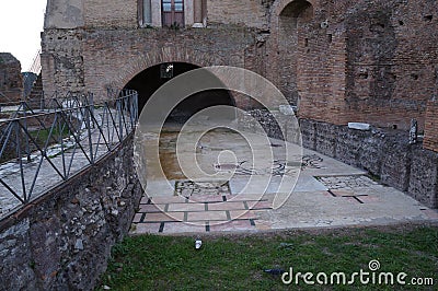 Remains of palace of emperor Titus Flavius Domitianus in Rome Stock Photo