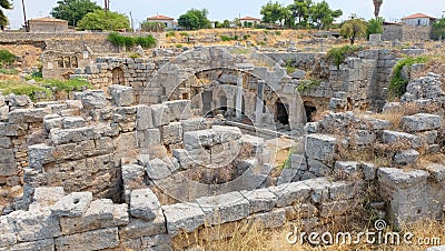 Peirene Fountain at the archaeological site of the Ancient Corinth, Greece Stock Photo