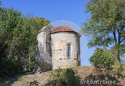 Remains of the Saint Michael`s Church in Oster, Ukraine Stock Photo