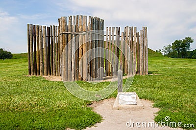 Remains of the stockade wall at Cahokia Mounds Historic Site Stock Photo