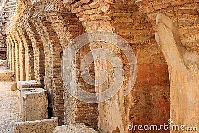 Remains thermae of ancient Roman Odessos, in the city of Varna Stock Photo