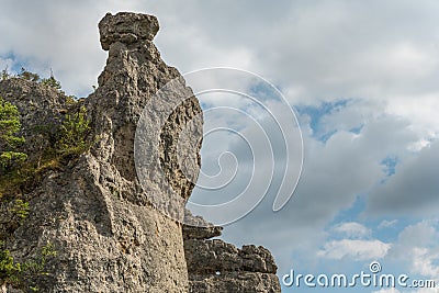 Remarkable rock in the city of stones, within Grands Causses Regional Natural Park, listed natural site Stock Photo