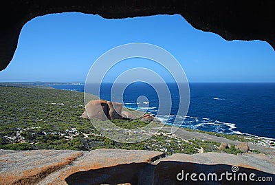 Remarkable Rocks by the sea, Kangaroo Island Stock Photo