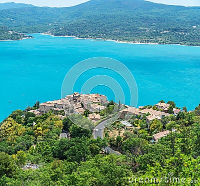 Remarkable view at the lake of Sainte-Croix-du-Verdon. France. 2017.07.30 Stock Photo