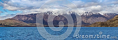 Remarkables mountains, Wakatipu lake, Queenstown, New Zealand Stock Photo