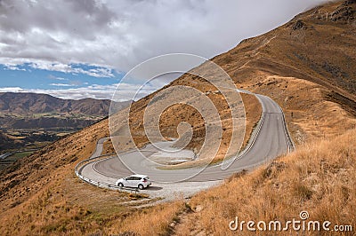 Road to The Remarkables skifield. Stock Photo