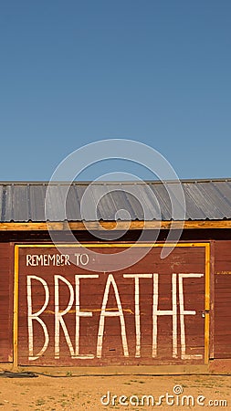 Remember to Breathe inspirational message phone wallpaper Stock Photo